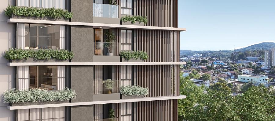 Fachada Wave Residence - apartamento no bairro Anita Garibaldi - Imóvel novo em JLLE SC 02