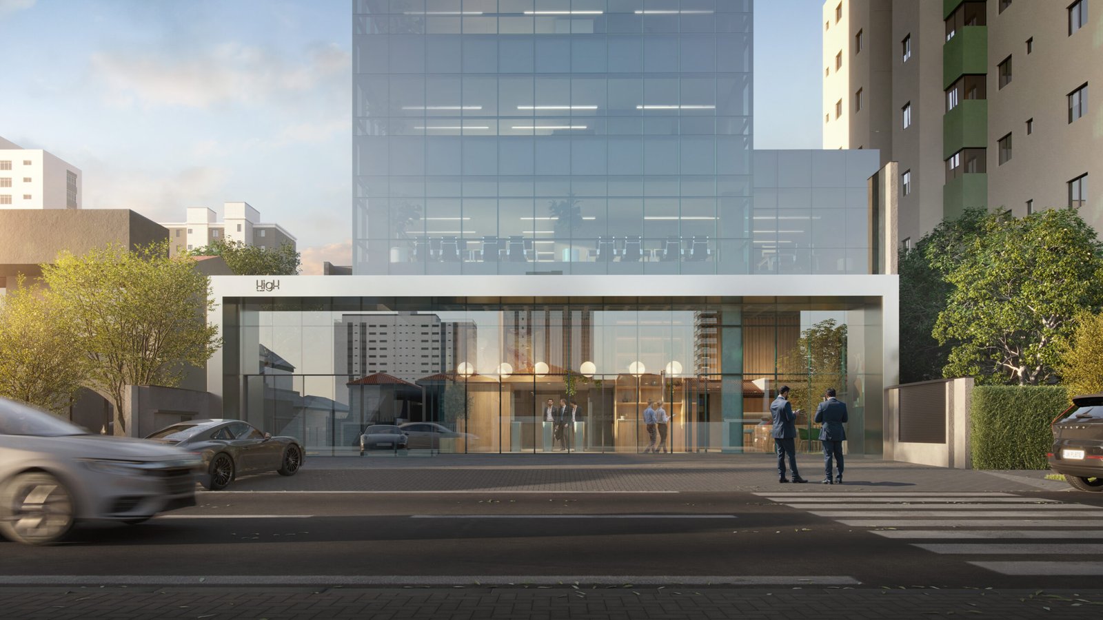 Fachada acesso do High to Work Sala comercial em Joinville no bairro glória - Ogliari Empreendimentos - imóvel novo em Joinville SC