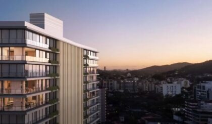 Fachada noturna Residencial Bolshoi Brasil - Campos Incorporadora - Imóvel novo JLLE SC